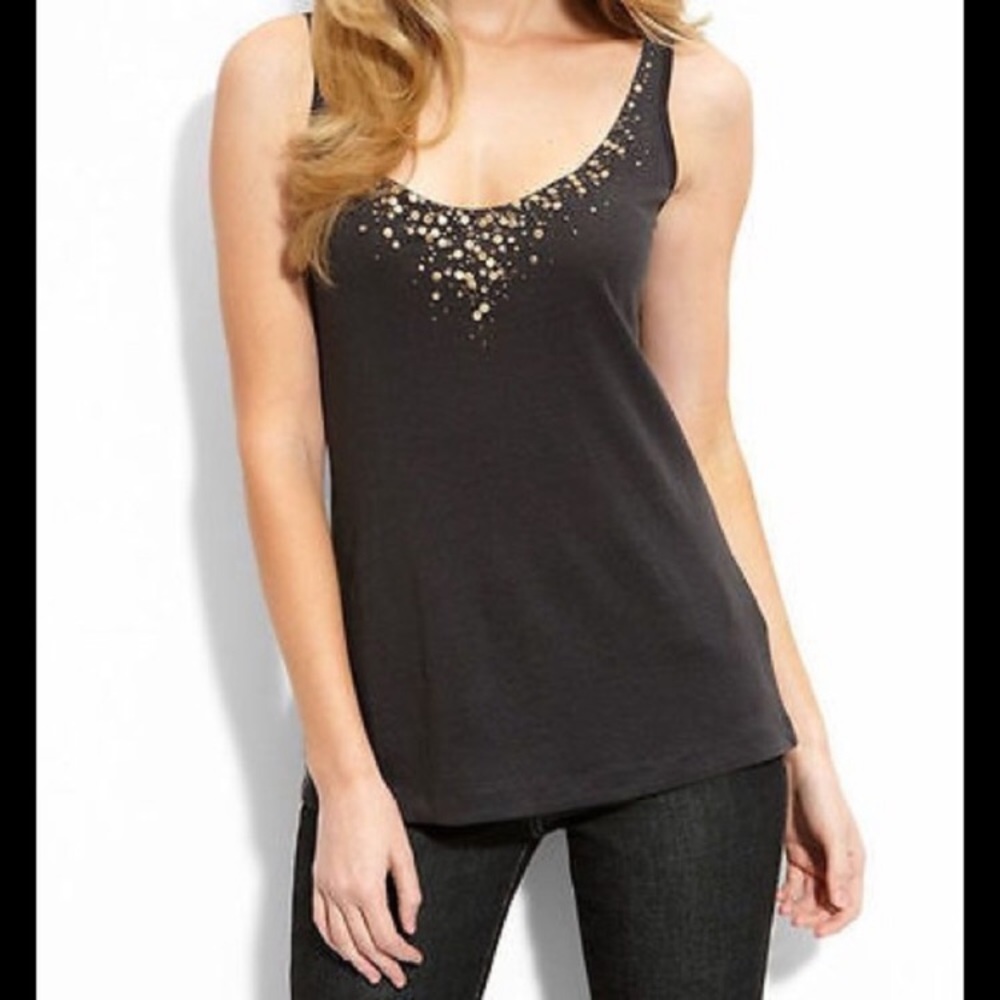 Eileen Fisher plus size linen sequin tank top 1X